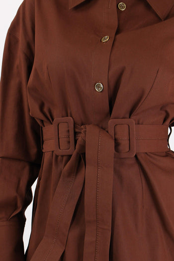 Cheryl Giacca Cintura Cotone Marrone - 9