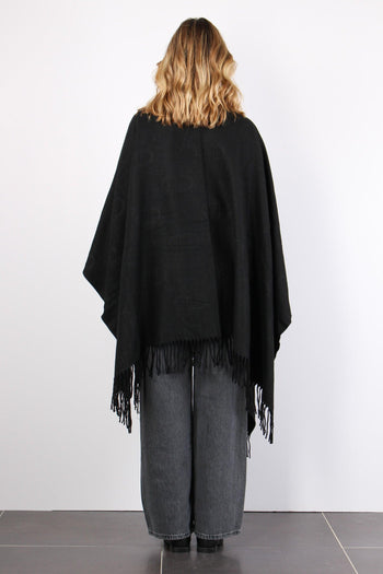 Poncho Check Aniamlier Nero - 3