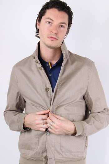 Bomber Lino Bottoni Beige/safari - 2