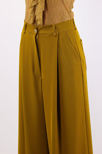 Pantalone Palazzo Fluido Olio - 7
