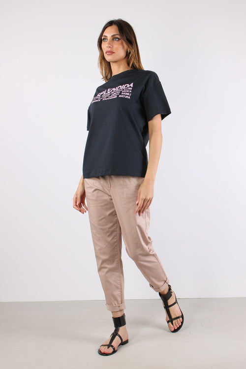 Chino Elastico Rasatello Rosa