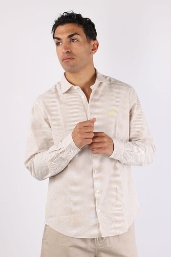 Camicia Fancy Riga Beige/bianco - 6