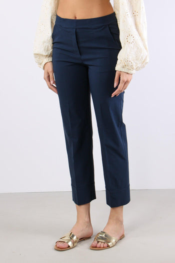Pantalone Dritto Risvolto Blu - 3