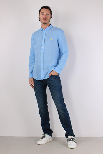 Camicia Lino Slim Fit Austin Blue - 4