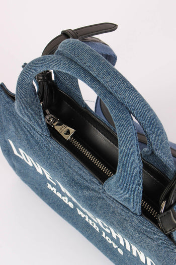 Shopping Mini Canvas Lettering Denim - 4