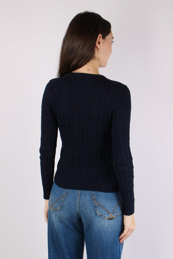 Pullover Girocollo Trecce Hunter Navy - 4