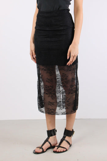 Gonna Tubo Pizzo Nero - 3