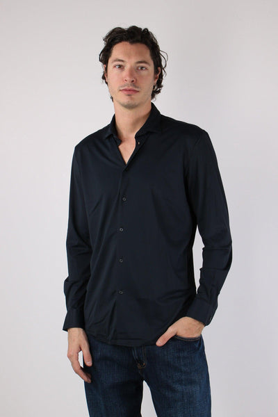 Camicia Tessuto Tecnico Blu Navy