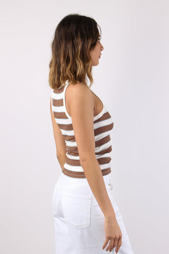 Top Costina Riga Bianco/moro - 6