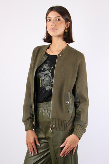 Maglia Full Zip Bomber Olive Night - 5