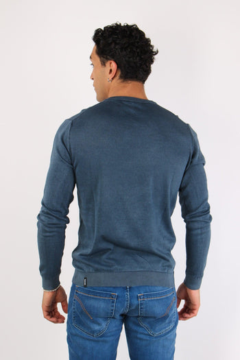 Girocollo Basico Cotone Night Blue - 4