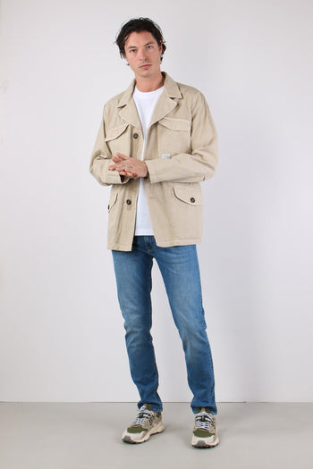Feel Jacket Gabardina Bottoni Beige - 2