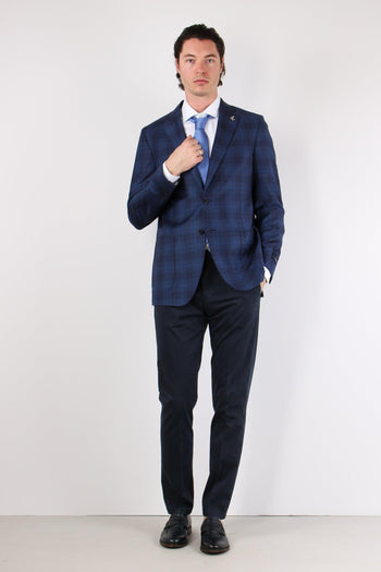 Giacca Check Fresco Lana Nero/blu - 3