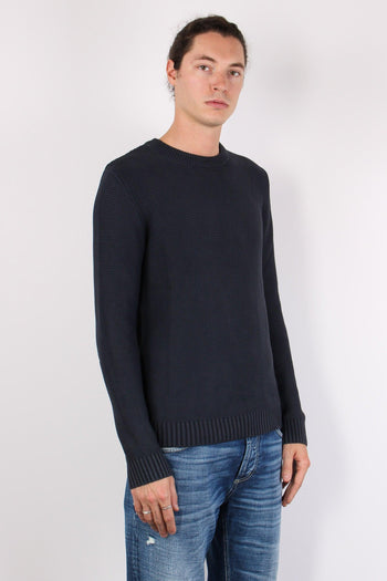 Girocollo Cotone Lavato Midnight Blue - 4