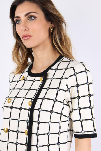 Maglia Logo Bottoni Oro Burro/nero - 7