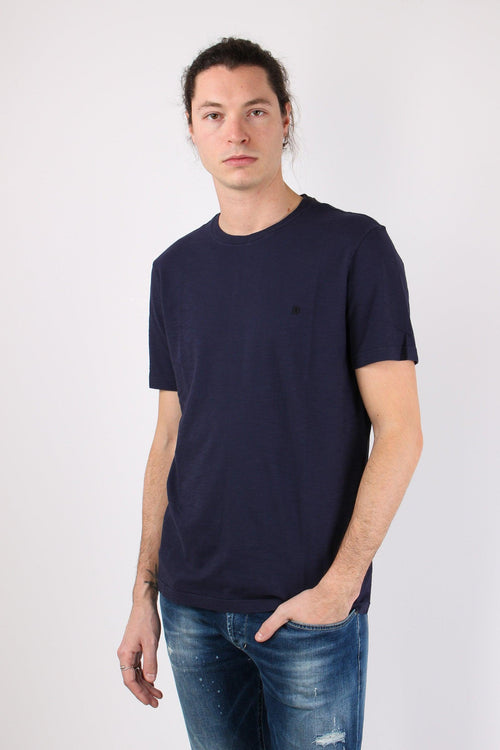 T-shirt Cotone Fiammato Blu