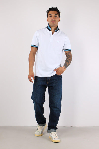 Polo Collo Bicolor Bianco
