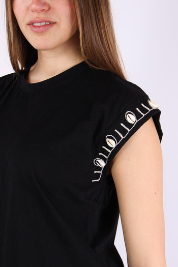 T-shirt Ricamo Conchiglia Nero - 7
