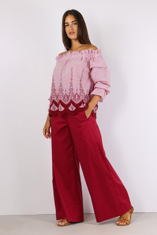 Top Riga Sangallo Bianco/rosso