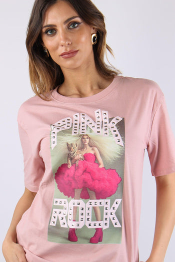 T-shirt Stampa Rock Rosa - 7