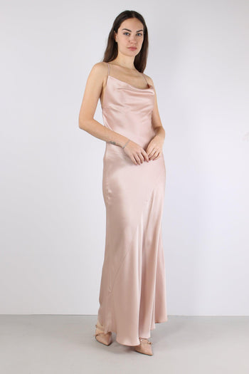 Farro Abito Scavo Dietro Satin Rosa Mogano - 5