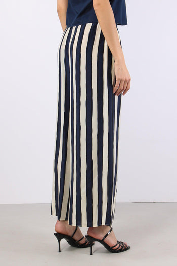 Nirvana Pantalone Cropped Riga Blu/bianco - 5