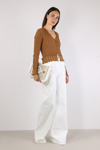 Cardigan Lurex Cammello - 5