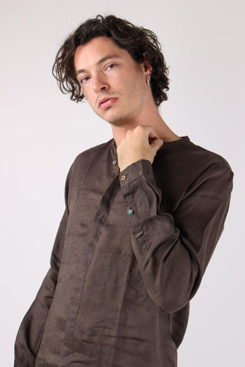 Camicia Coreana Lino Caffe - 6