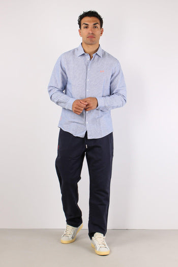 Camicia Misto Lino Riga Navy - 3