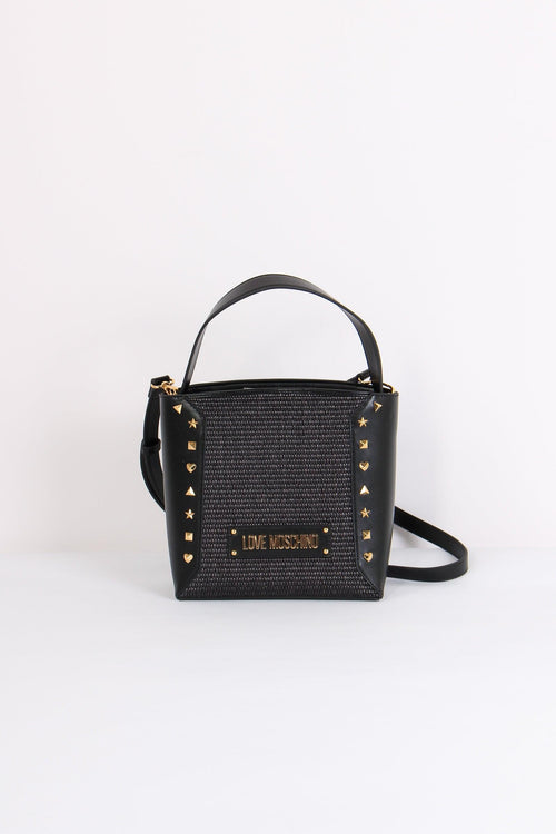 Shopping Verticale Paglia Borc Nero/nero