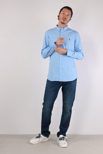 Camicia Slim Stretch Popeline Austin Blue - 4