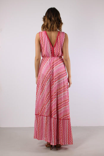 Abito Lungo Jacquard Electric Fuxia - 4