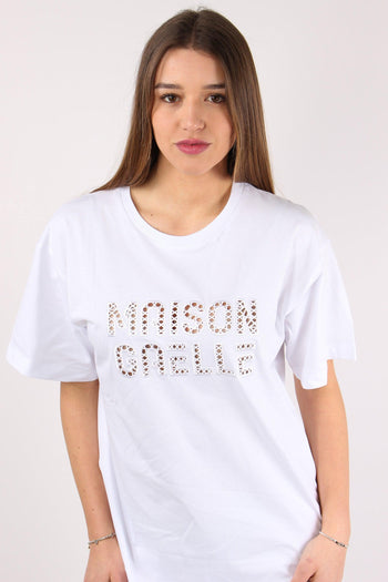 Maxi T-shirt Ricamo Maison Gae Bianco - 8