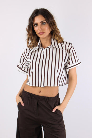Camicia Corta Riga Bianco/moro - 2