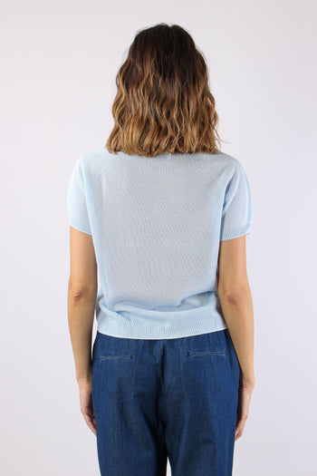 Maglia M/m Filo Cotone Azzurro - 4