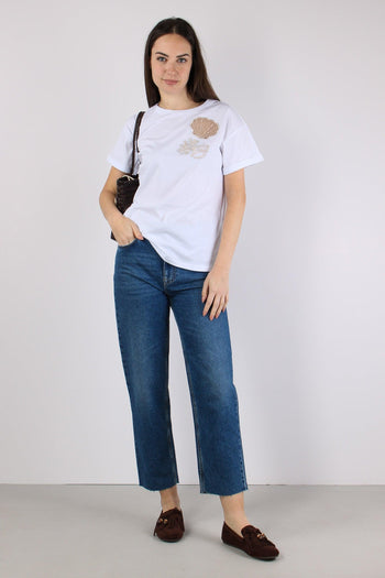 T-shirt Stampa Conchiglia Bianco Shell - 4