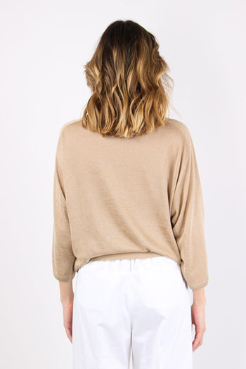 Maglia Inserto Lurex Sabbia - 4