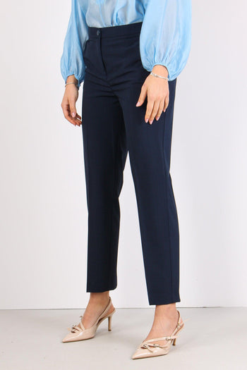 Pantalone Chino Elastico Dietr Blu - 3