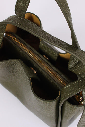 Mini Shopping Fiocco Vera Pell Militare - 6