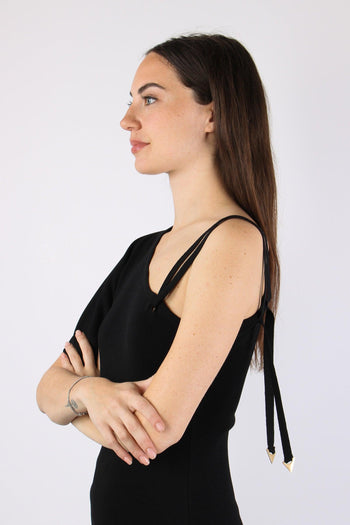 Abito Lungo Asimetrico Nero - 7