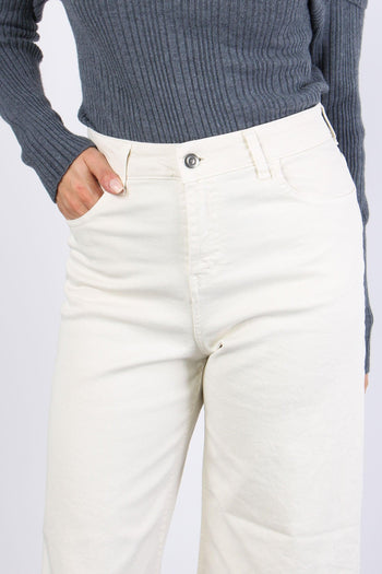 Pantalone Bull Orlo Alto Burro - 7