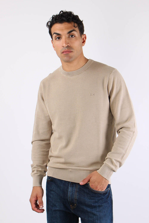 Maglia Girocollo Punto Riso Stone