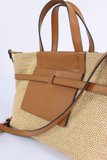 Belty Shopping Mini Rafia Naturale/cuoio - 6