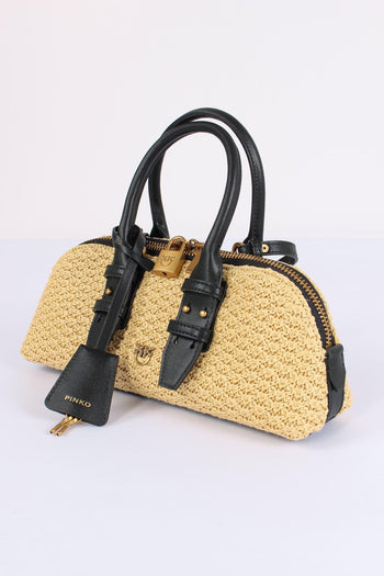 Bowling Bag Rafia Rafia/nero - 4