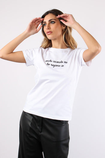 T-shirt Ricamo Anche Secondo Bianco - 3