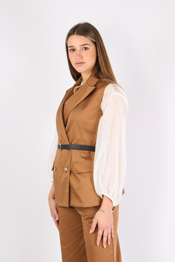 Gilet Cotone Cinturato Biscotto - 4