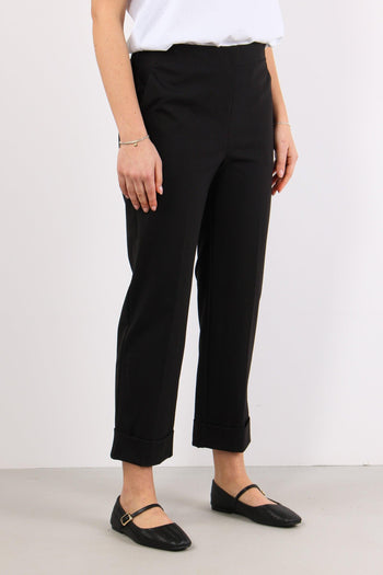 Pantalone Punto Milano Risvolt Nero - 6
