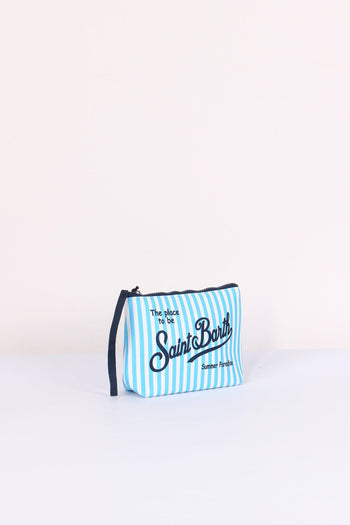 Aline Pochette Righe Mini Azzurro/bianco - 5