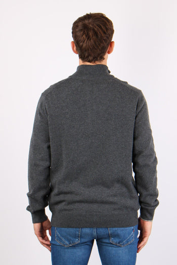 Pullover Mezza Zip Lana Dark Charcoal - 3