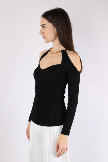 Maglia Oblo Spalle Nero - 3